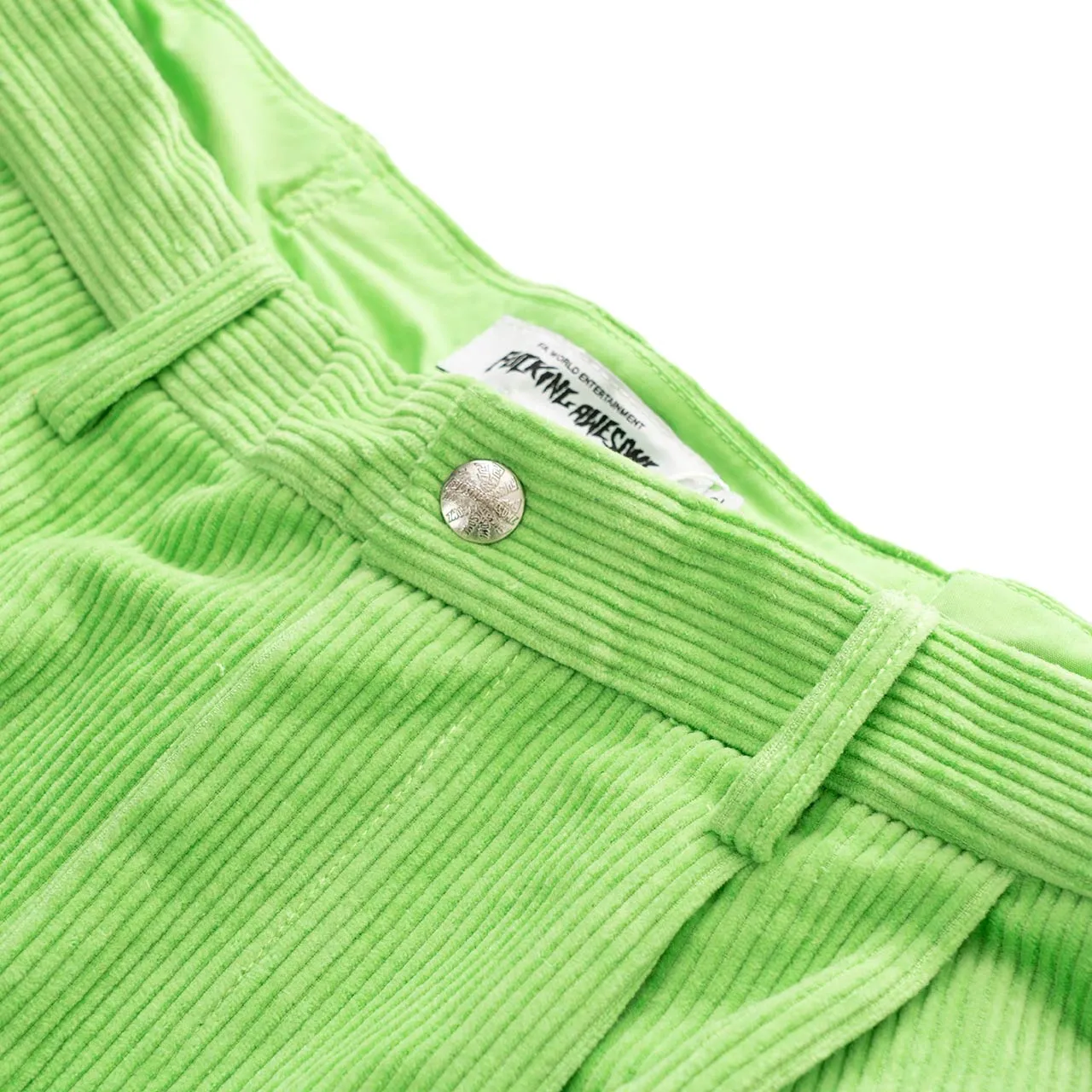 fucking awesome pleated corduroy chinos (lime green)
