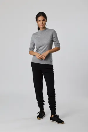 Funnel Neck S/S Tee - Grey Marle