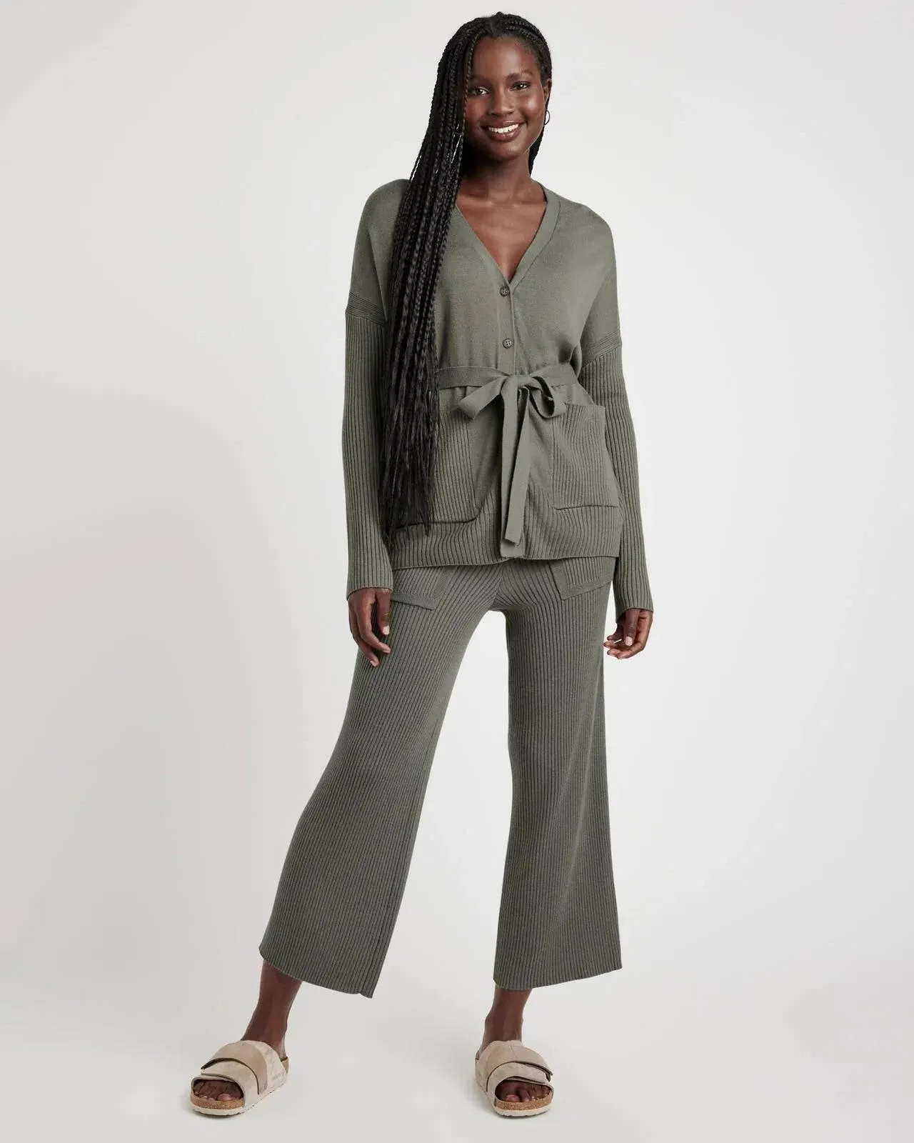 Georgie Tunic Cardigan by Splendid | Soft Vintage Olive Branch