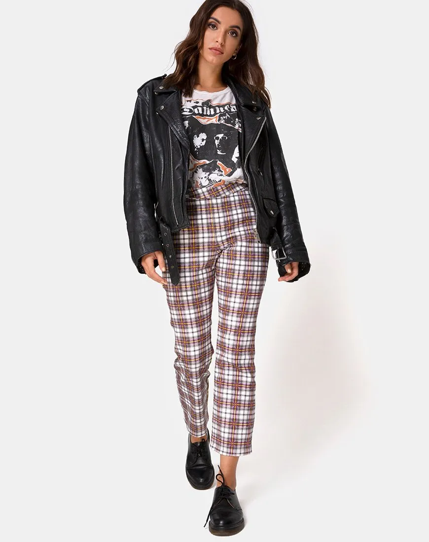 Grava Trouser in Grunge Check Purple