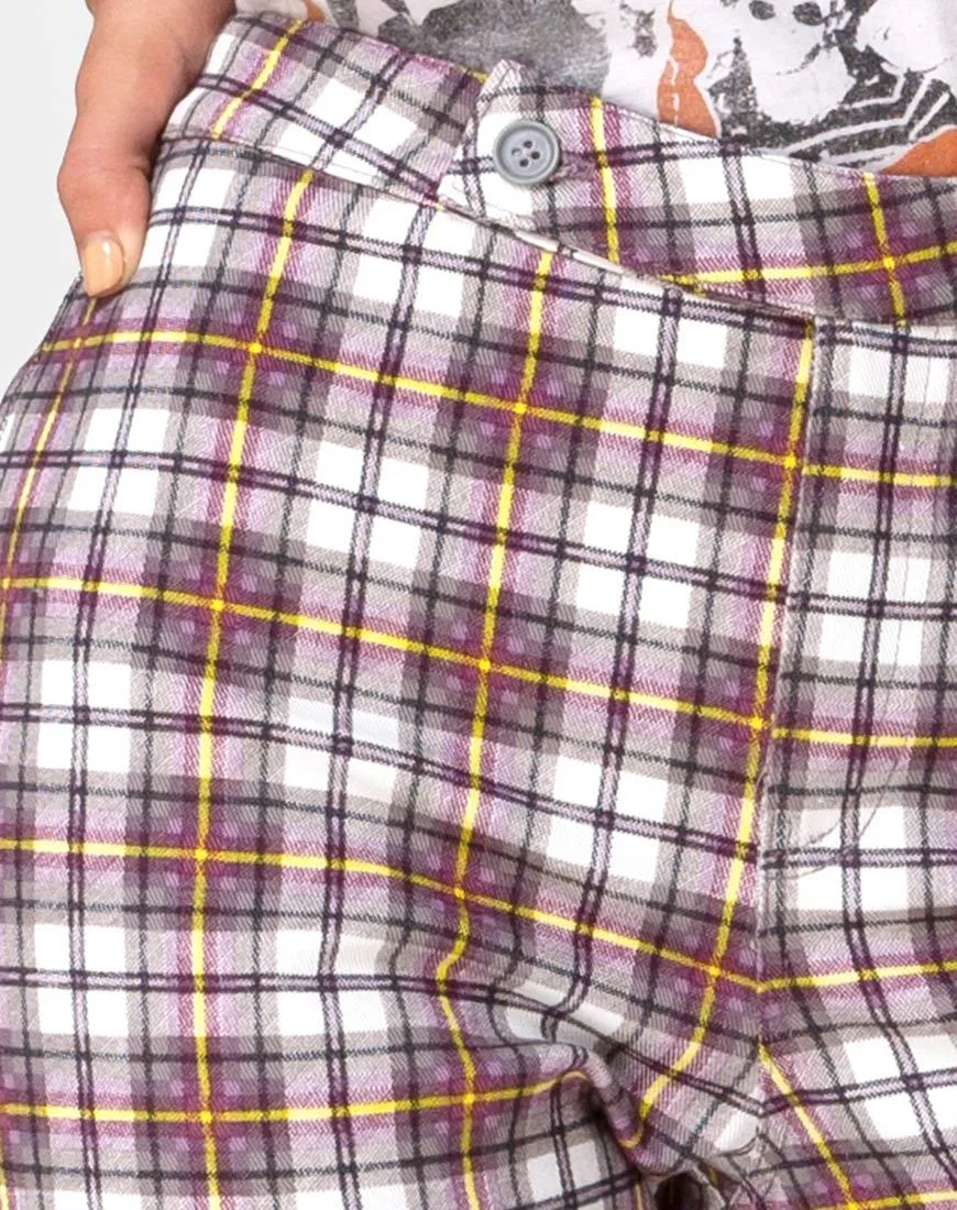 Grava Trouser in Grunge Check Purple
