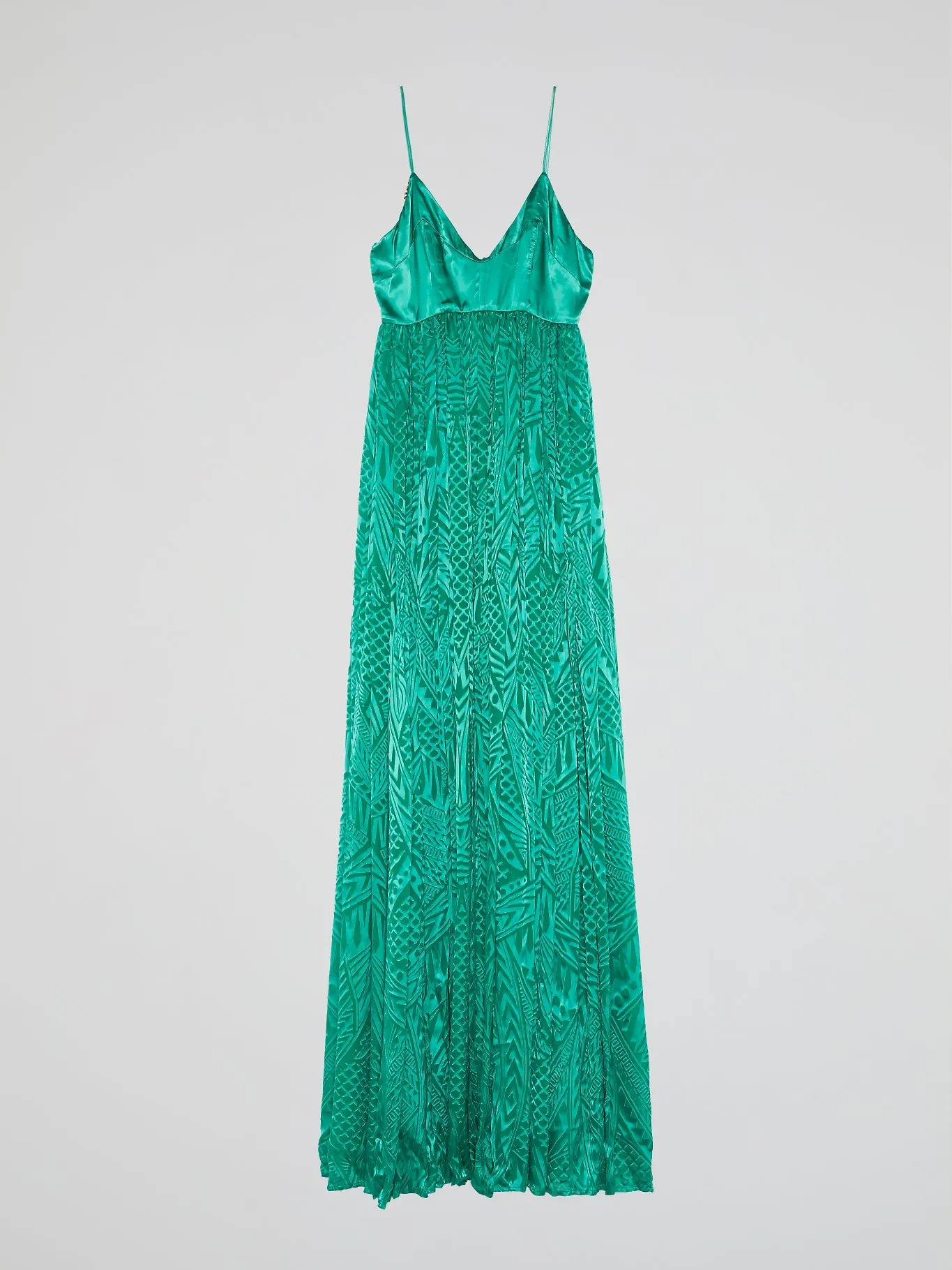 Green Printed Empire Dress