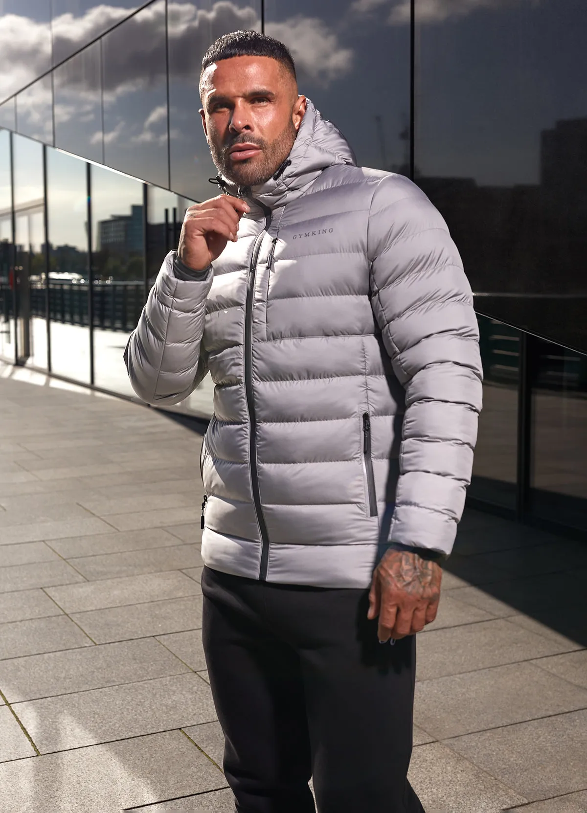 Gym King Reflect Puffer Jacket Dark Grey