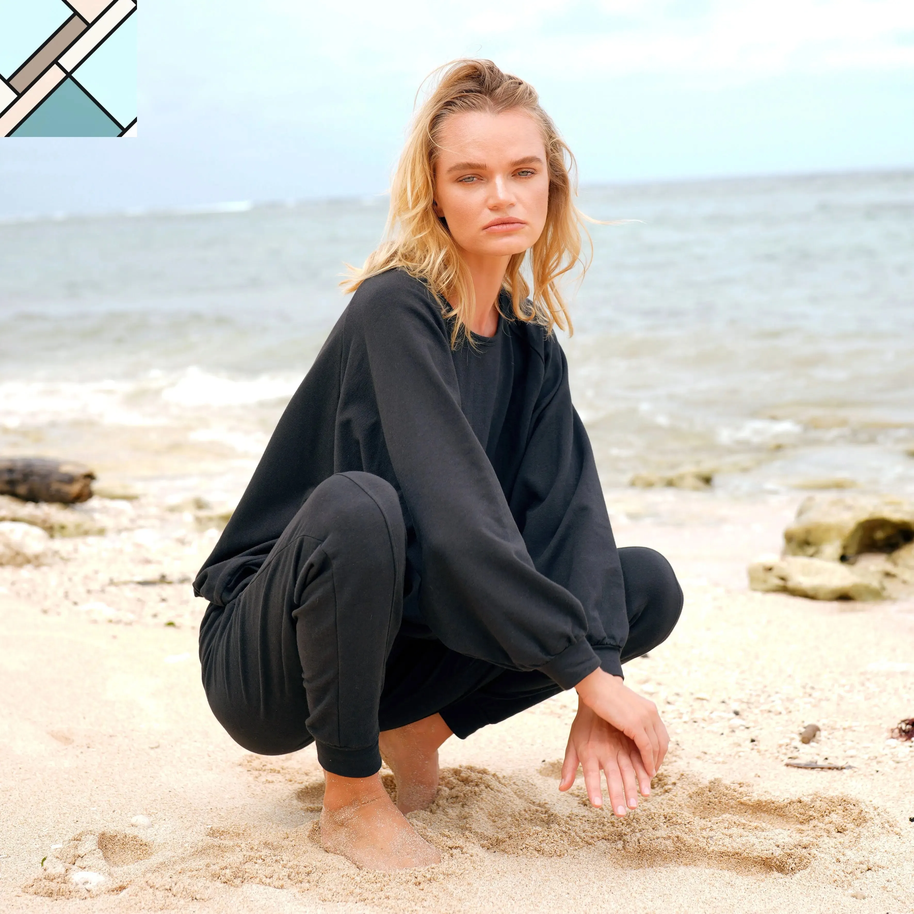 Haley Bamboo Fleece Sweaters, in Black by BrunnaCo