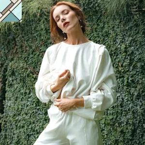 HALEY Bamboo Fleece Sweaters, in Off White by BrunnaCo