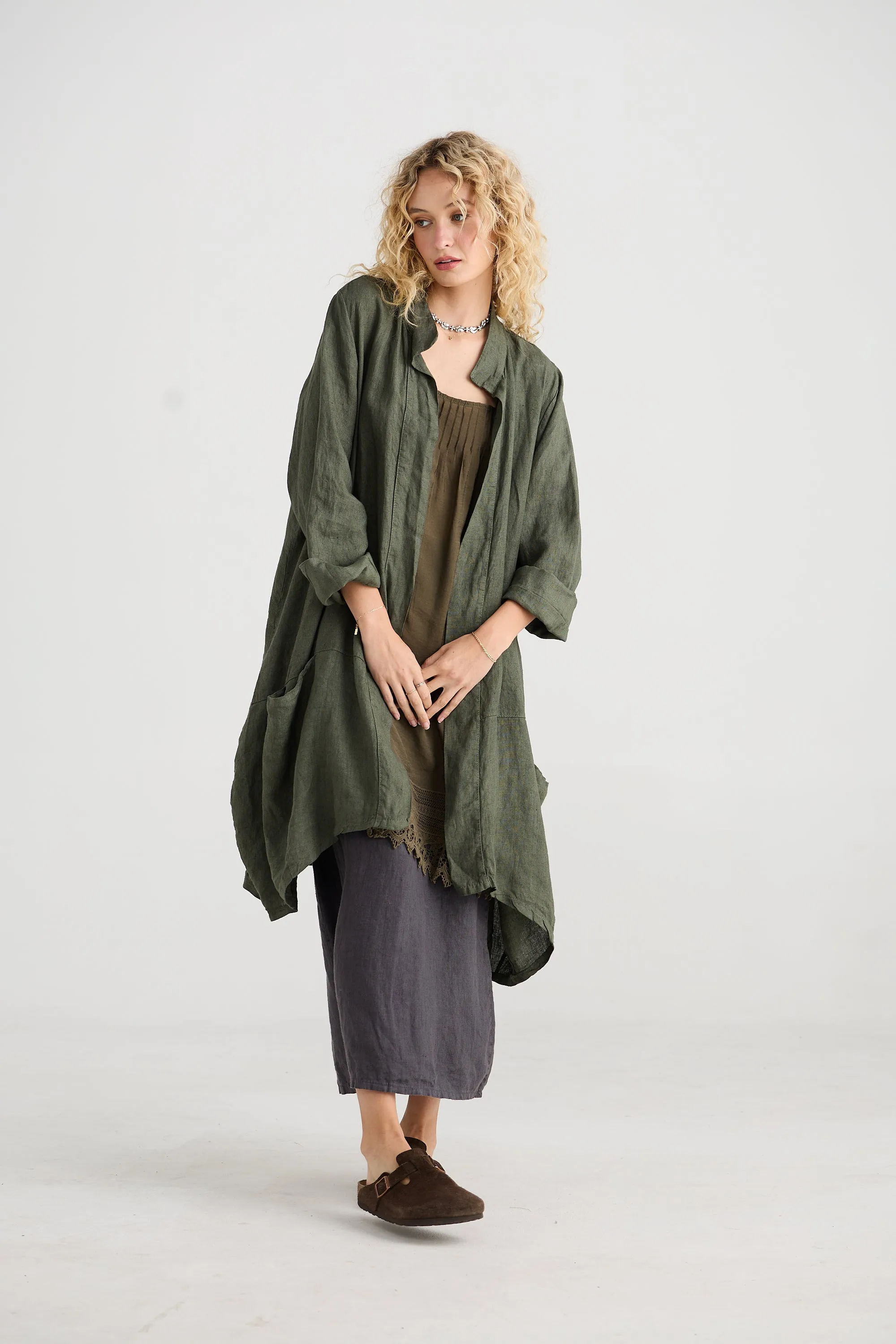 Harper Lee Linen jacket. Khaki