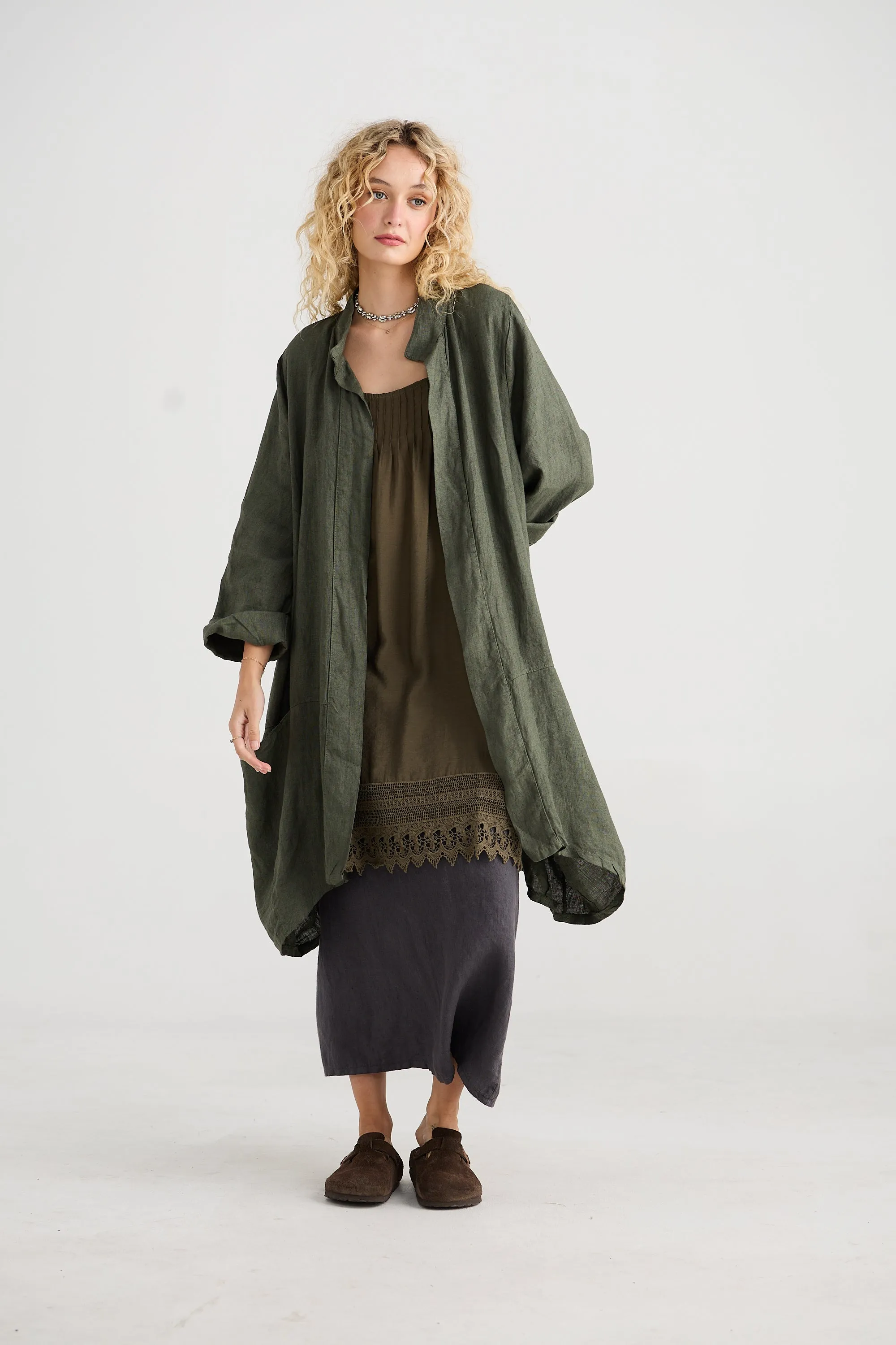 Harper Lee Linen jacket. Khaki