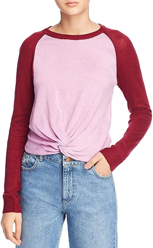 Heartloom Charlie Women's Colorblock Baseball Sweater Purple Size M