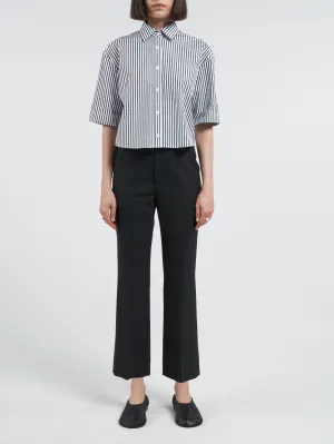 High Waisted Crop Trouser in Black
