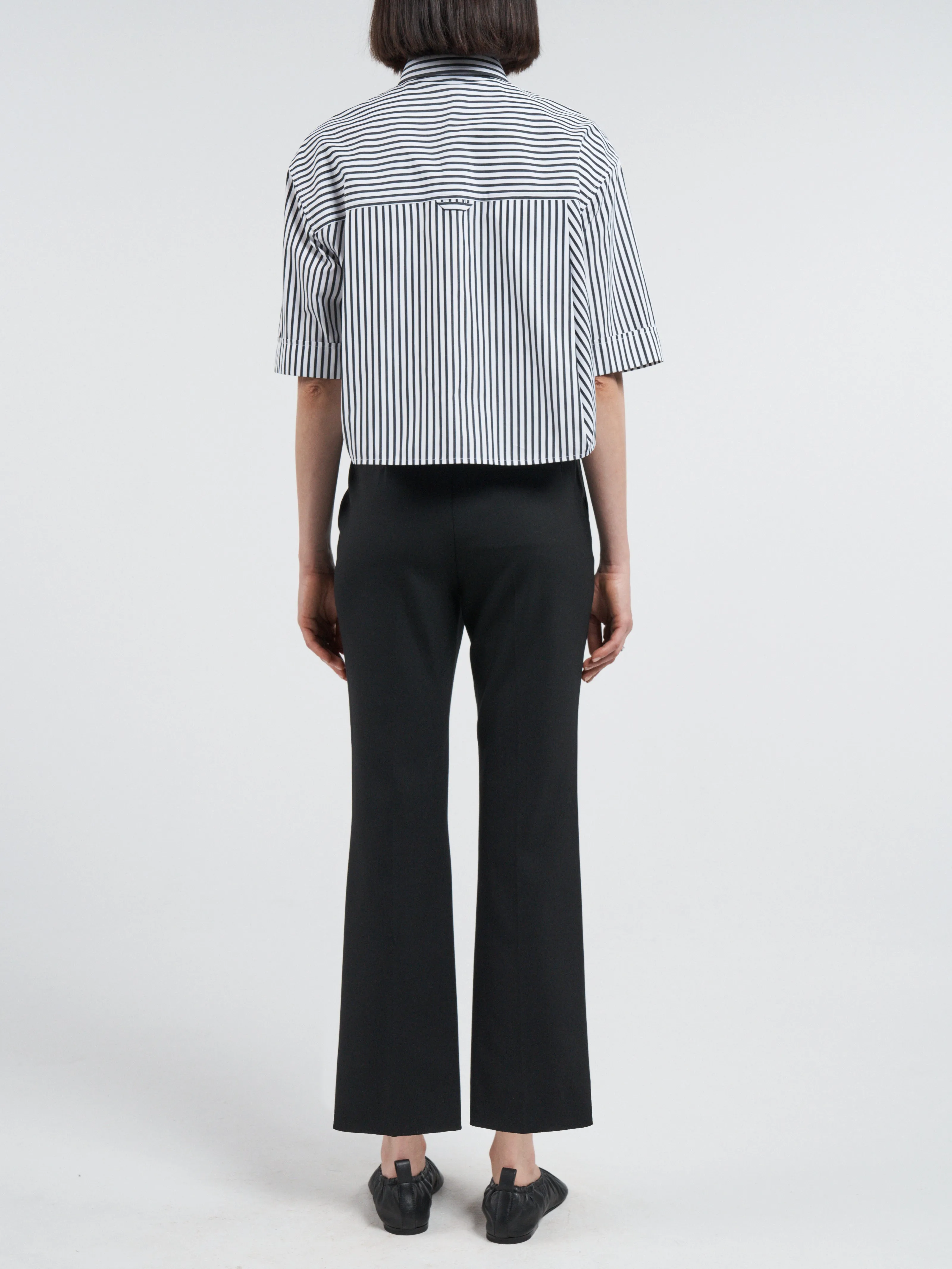 High Waisted Crop Trouser in Black