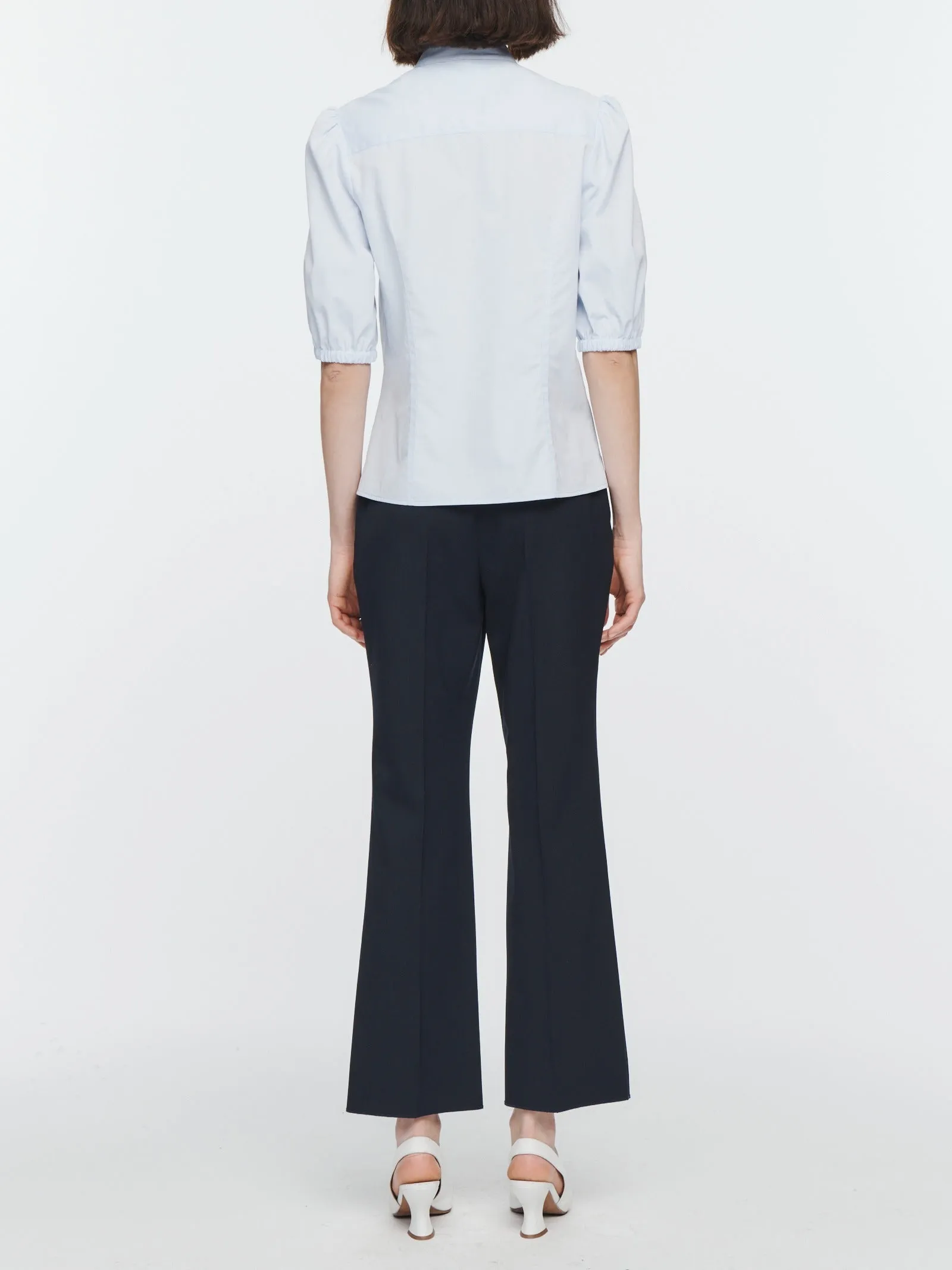 High Waisted Crop Trouser in Midnight Navy