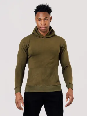 Hyper Stretch Hoodie In Olive Green