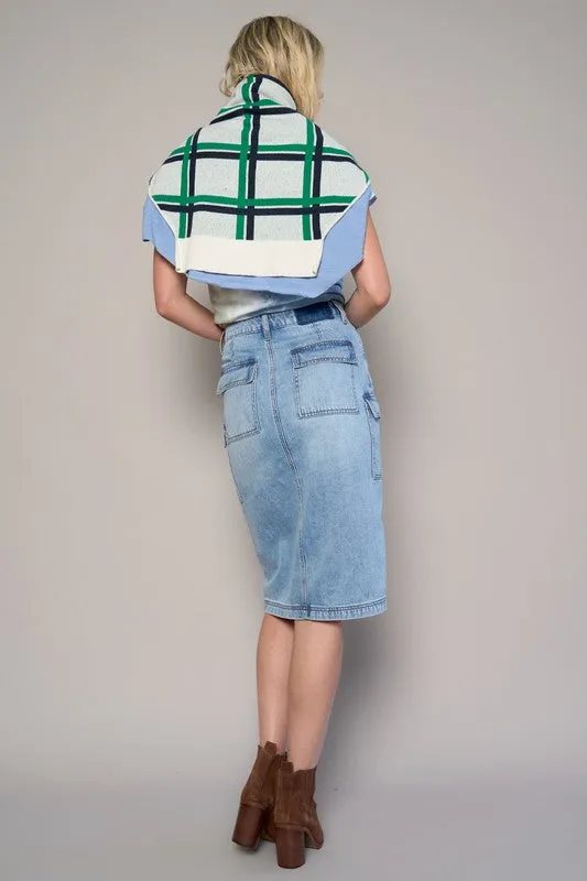 Insane Gene HIGH RISE FRONT SLIT CARGO SKIRT
