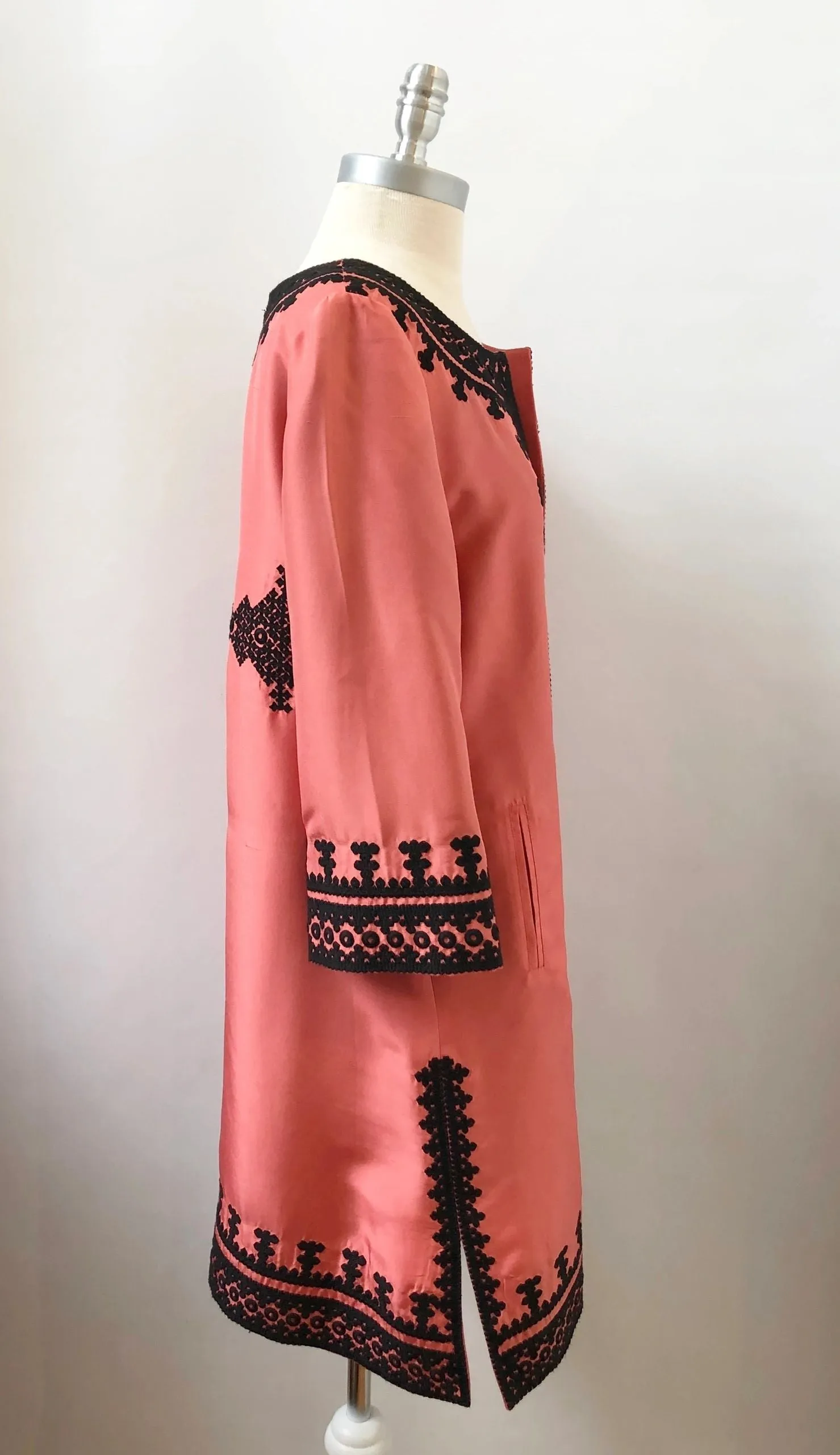 Irving & Fine Silk Embroidered Coat Size S
