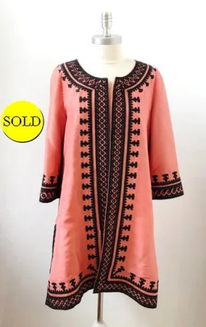 Irving & Fine Silk Embroidered Coat Size S