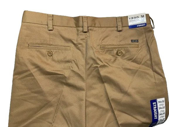IZOD American Chino Flat Front Straight Leg khaki