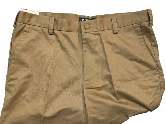 IZOD American Chino Flat Front Straight Leg khaki