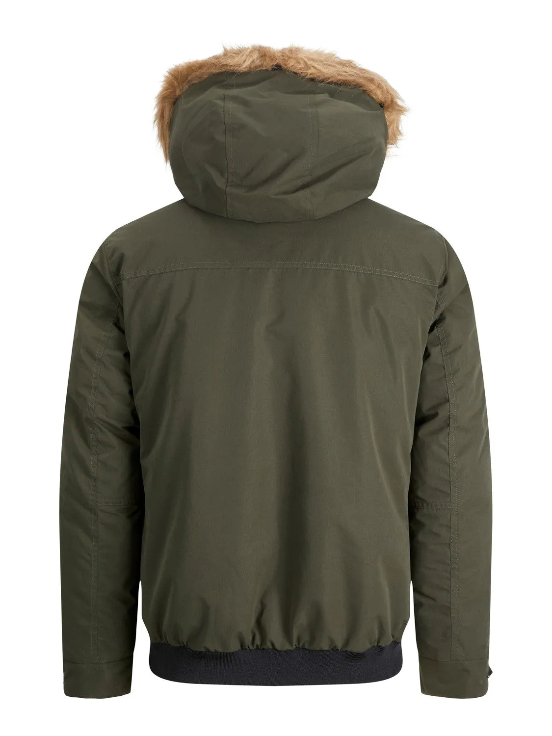 Jack Jones Winner Fur Bomber Jacket Khaki Green