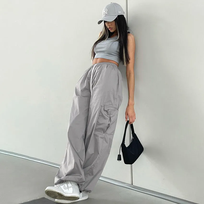 JazzHer Vintage Oversized Parachute Cargo Pants