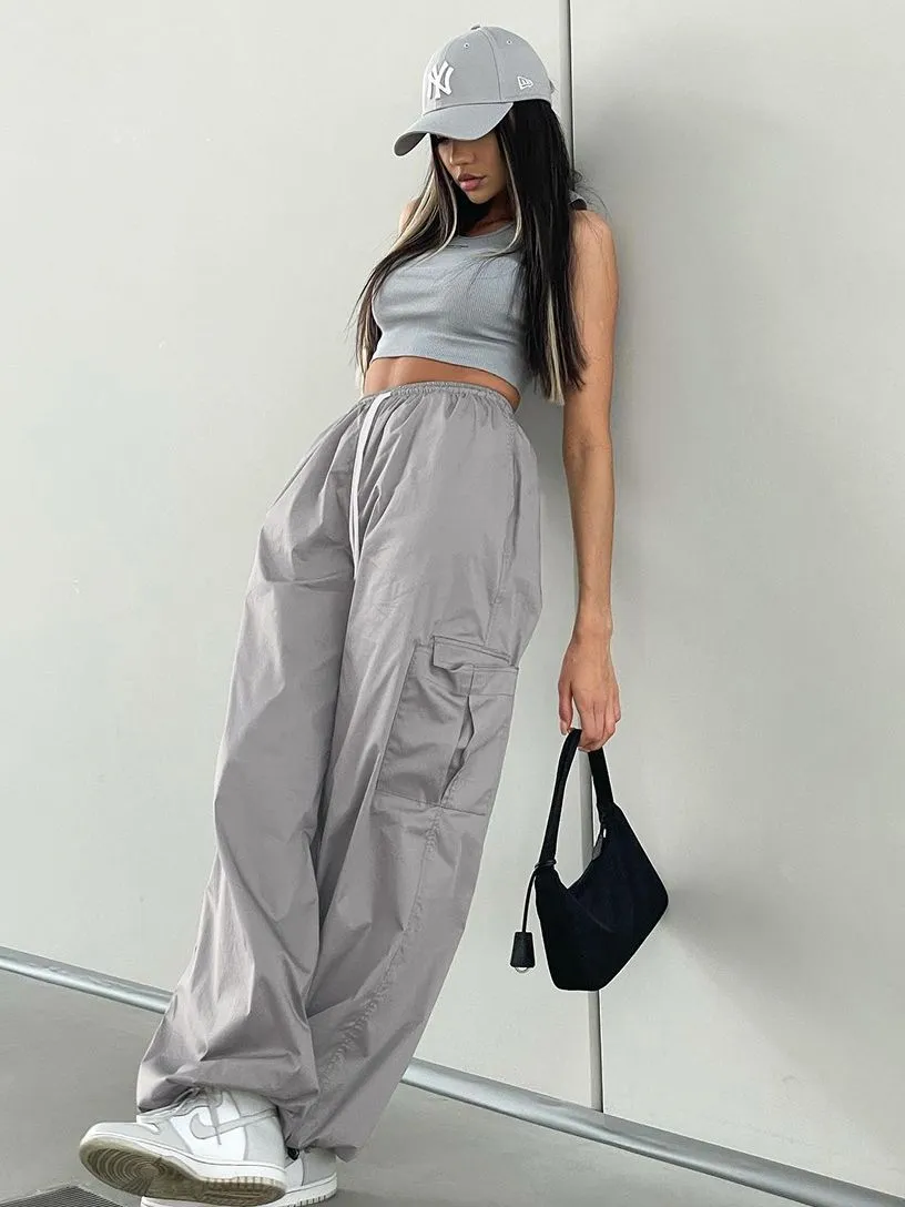 JazzHer Vintage Oversized Parachute Cargo Pants