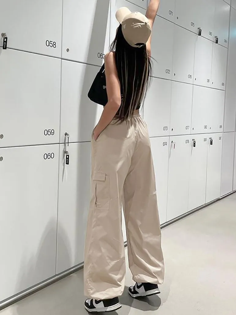 JazzHer Vintage Oversized Parachute Cargo Pants