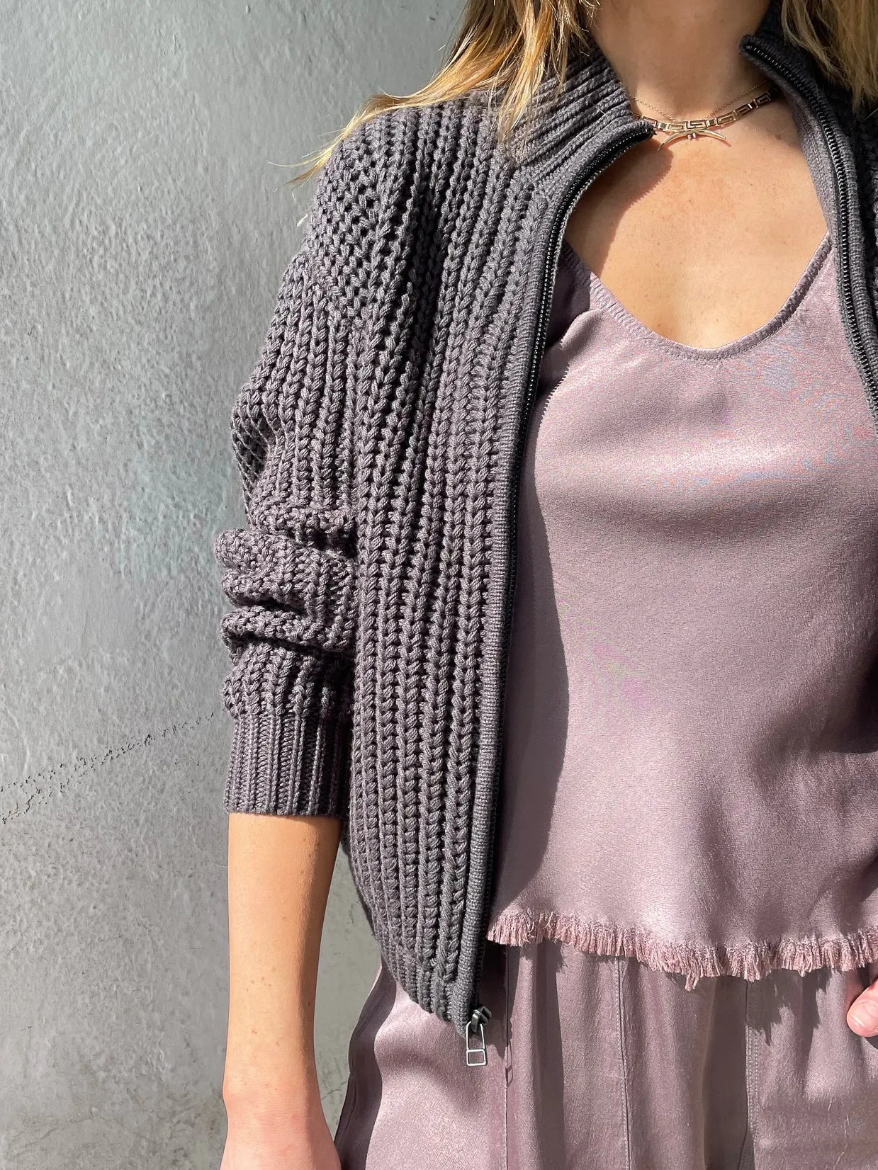 Jennie Tank in Vintage Satin -  Mulberry