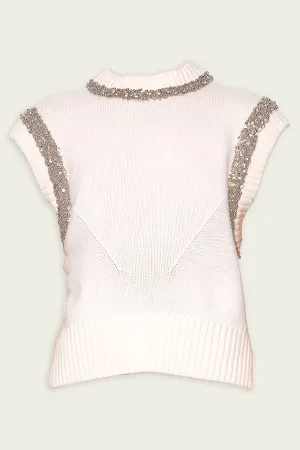 Joanae Pullover With Embellishment in Ivory