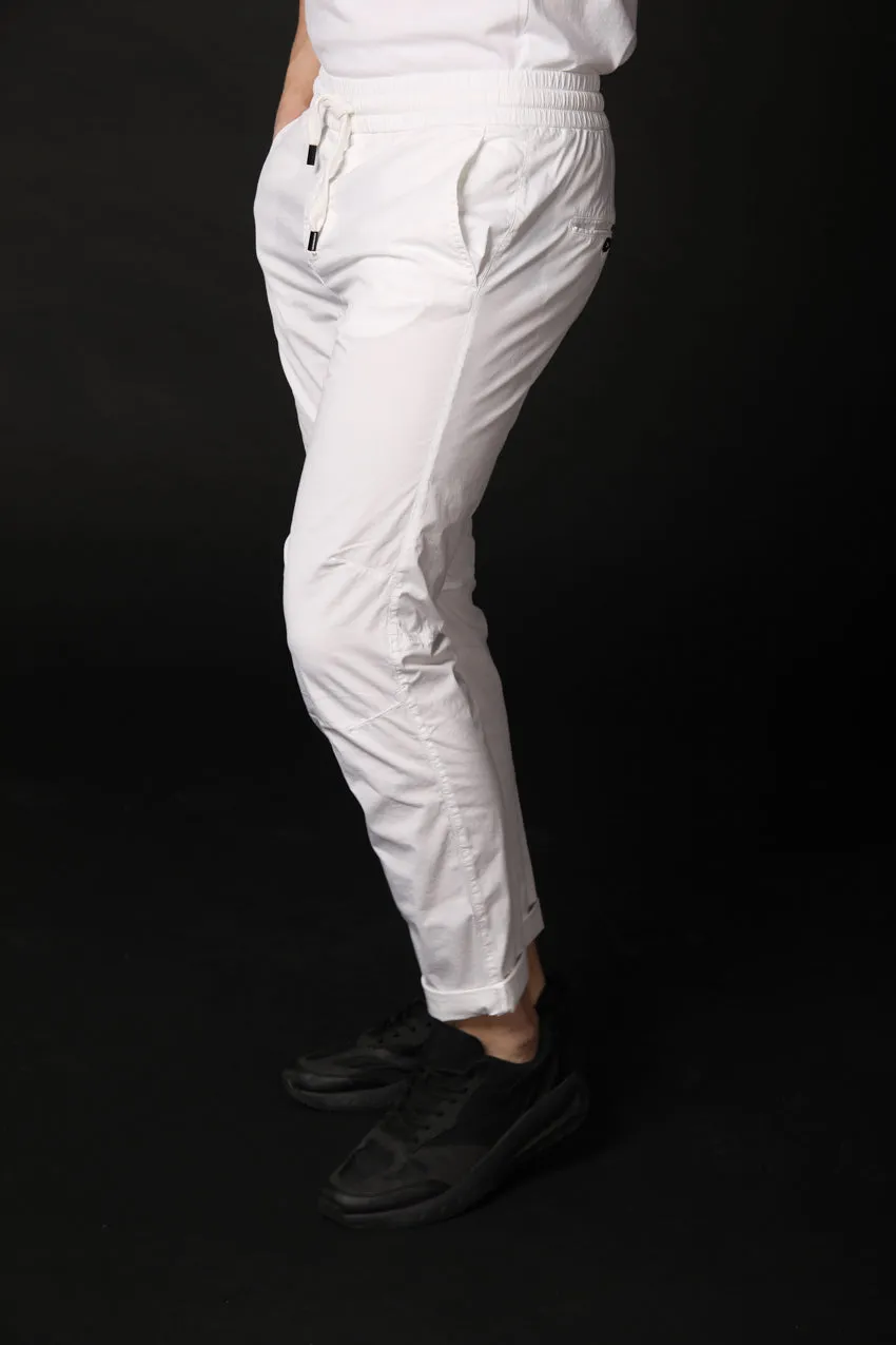 John men's chino pants  in cotton and nylon logo edition carrot fit ①