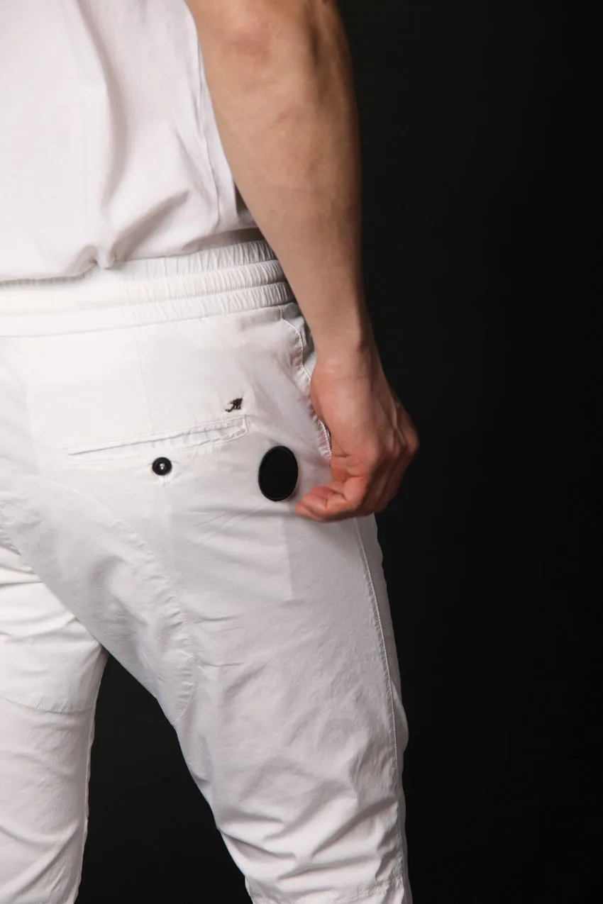 John men's chino pants  in cotton and nylon logo edition carrot fit ①