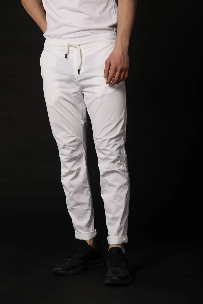 John men's chino pants  in cotton and nylon logo edition carrot fit ①
