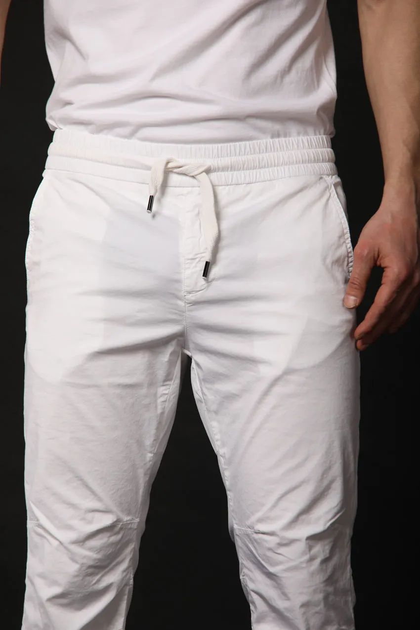 John men's chino pants  in cotton and nylon logo edition carrot fit ①