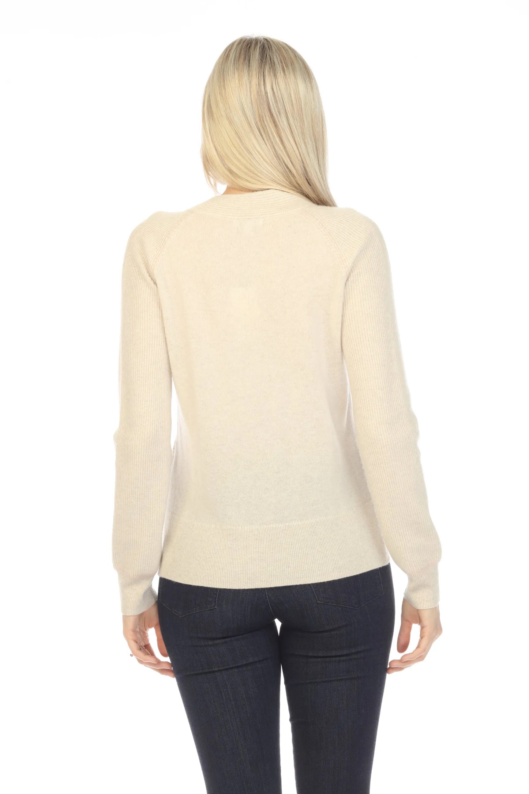 Johnny Was Casey Cashmere Whipstitch Pullover Sweater Top Boho Chic M60622