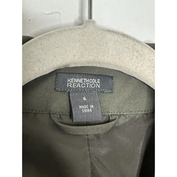 Kenneth Cole Reaction Olive Green Short Sleeve Cargo Button Vest Size 6 New