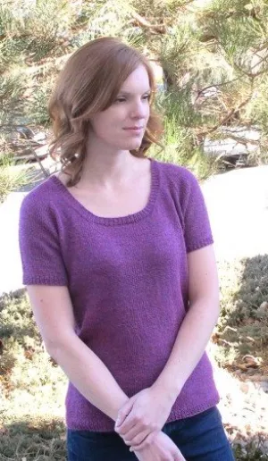 Knitting Pure & Simple Top Down Lightweight T Shirt Pattern