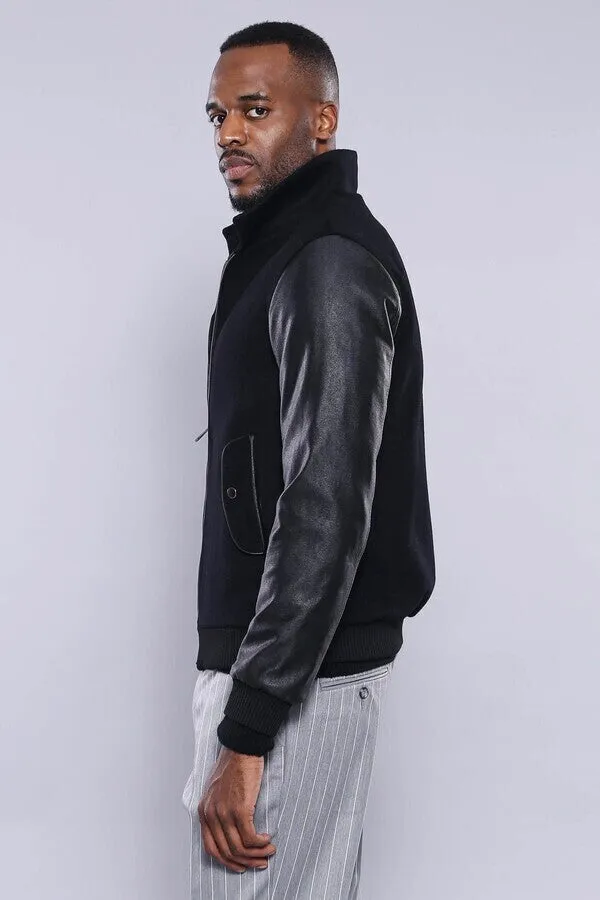 Leather Sleeve Black Cachet Coat | Wessi