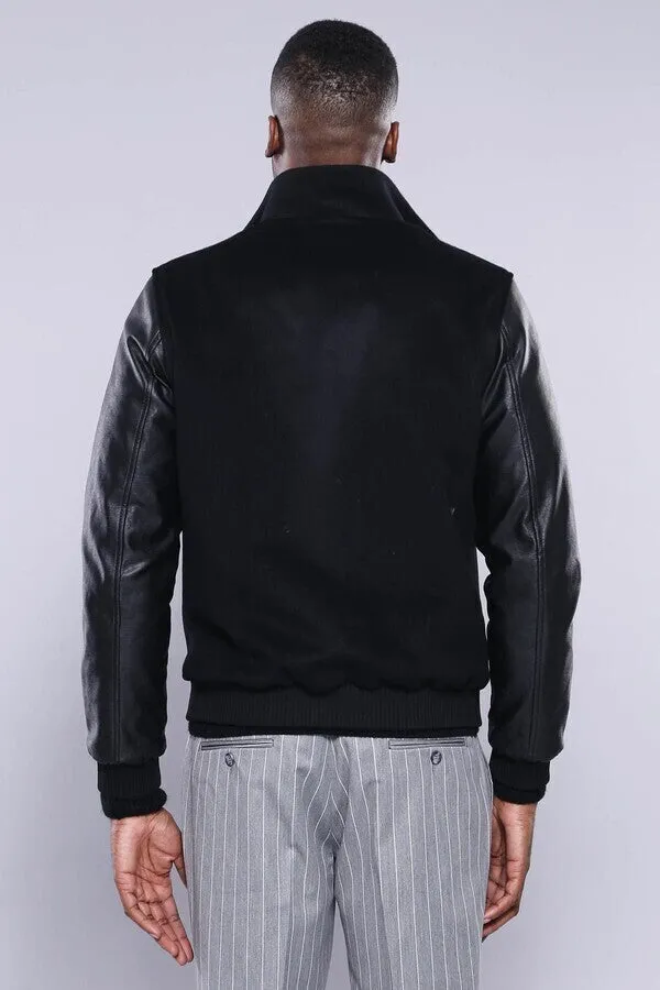 Leather Sleeve Black Cachet Coat | Wessi