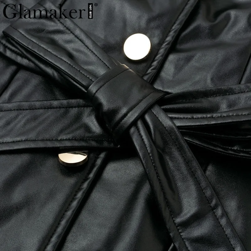 Leather V Neck Sexy Bodycon Dress