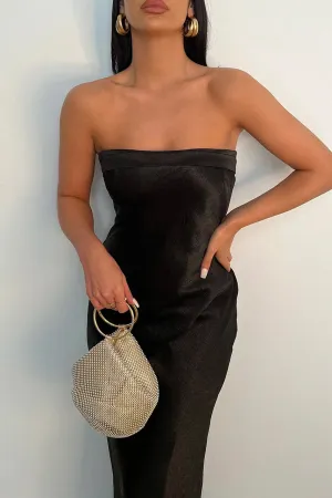Leila black slip dress