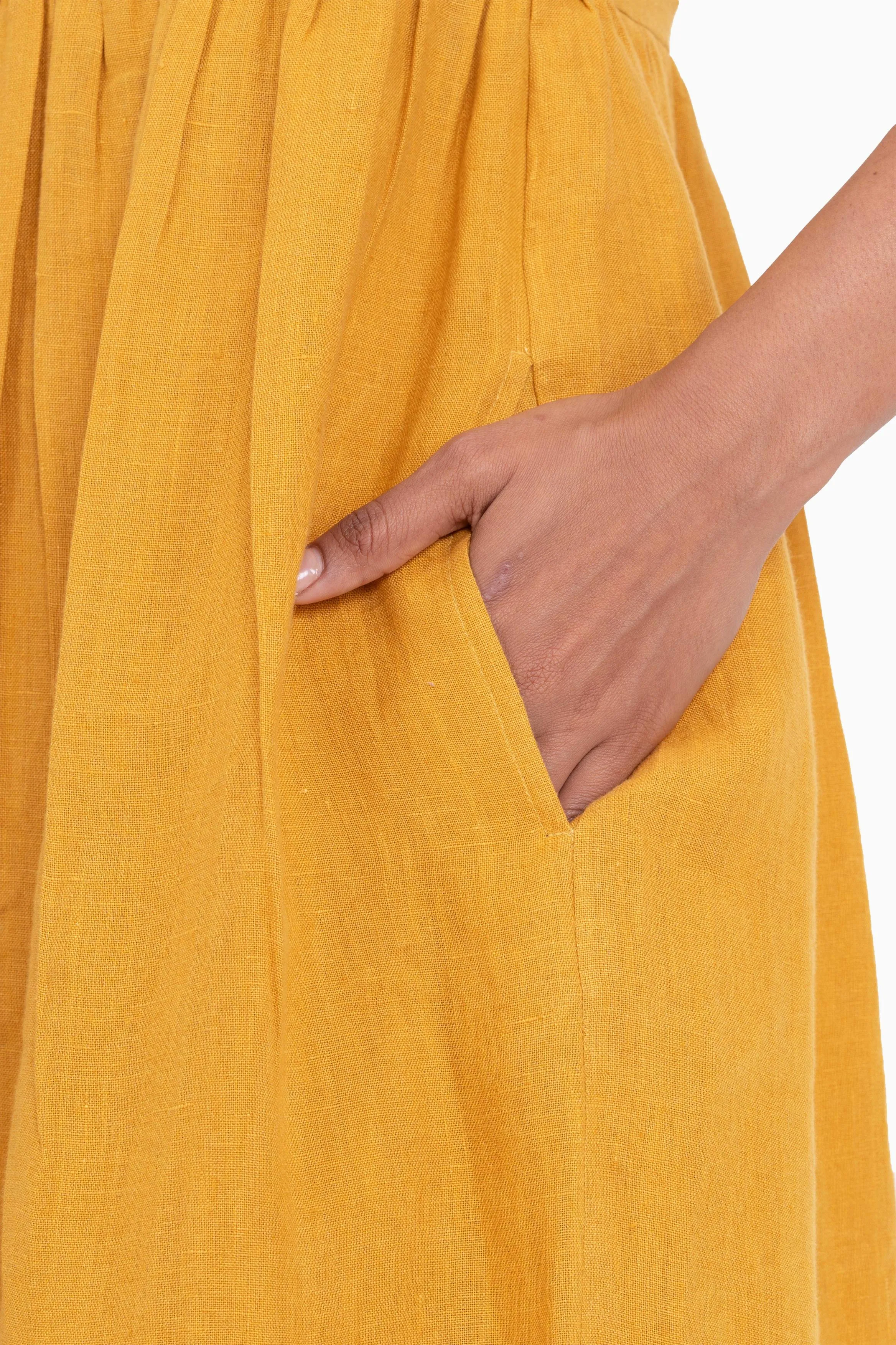 Linen Achill Dress-Pacific Blue