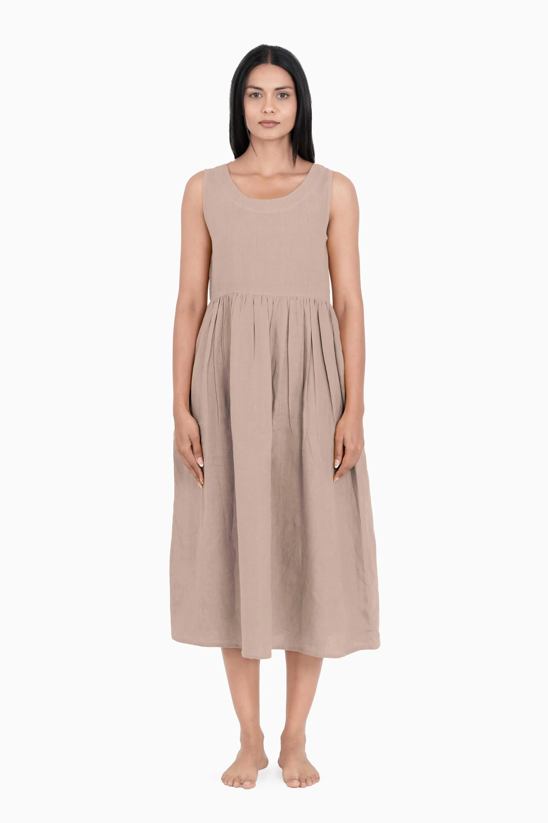 Linen Achill Dress-Pacific Blue