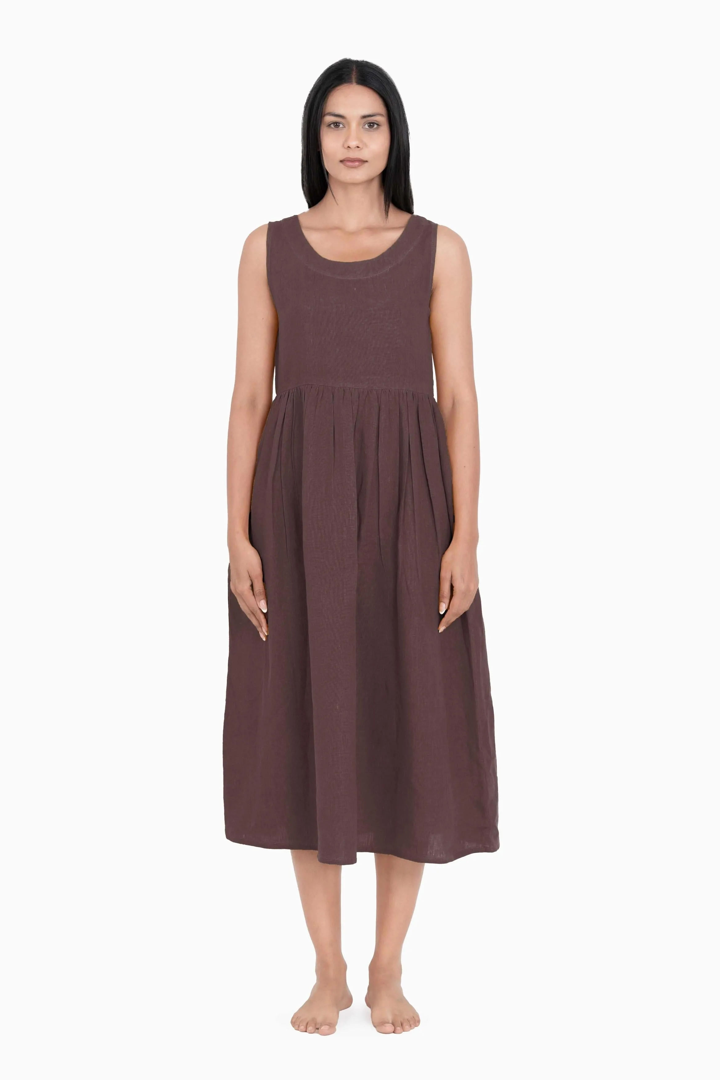 Linen Achill Dress-Pacific Blue