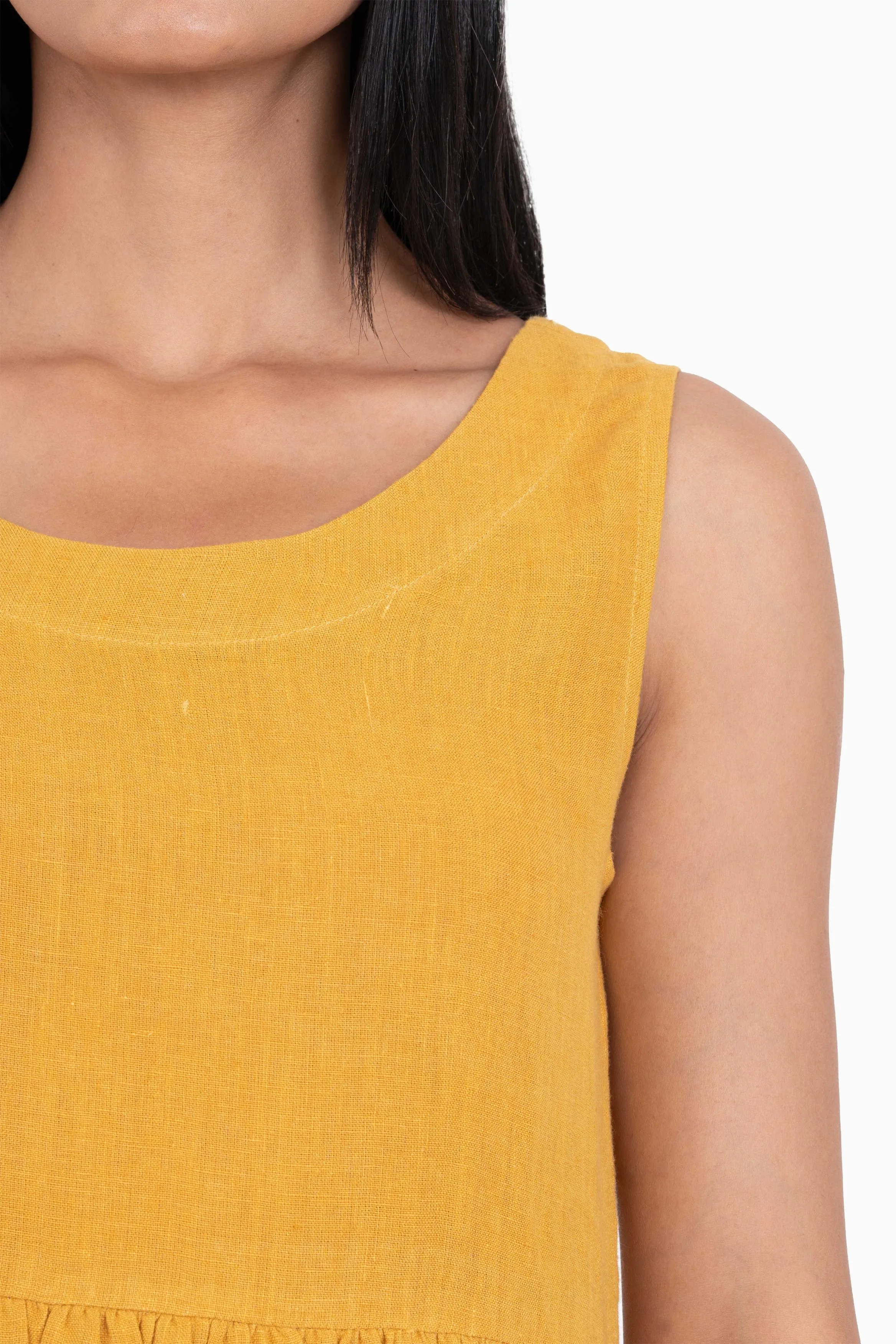 Linen Achill Dress-Pacific Blue