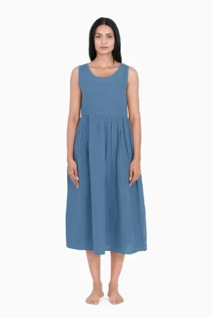 Linen Achill Dress-Pacific Blue