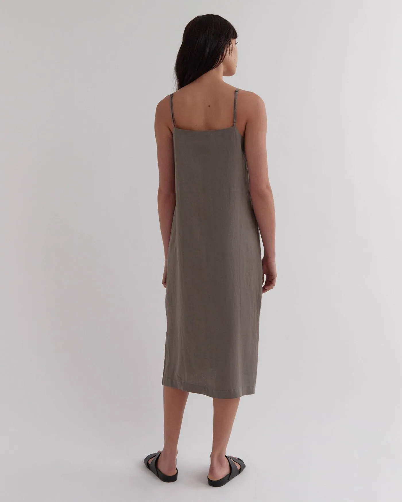 Linen Slip Dress Sage