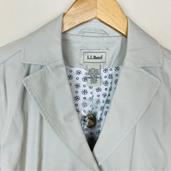 L.L. BEAN Khaki Womens Chino Blazer Jacket 10 Reg NWOT Classic Utility Collar