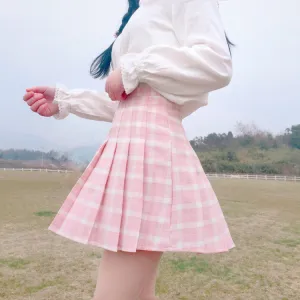 Lolita high waist plaid skirt   YC21398