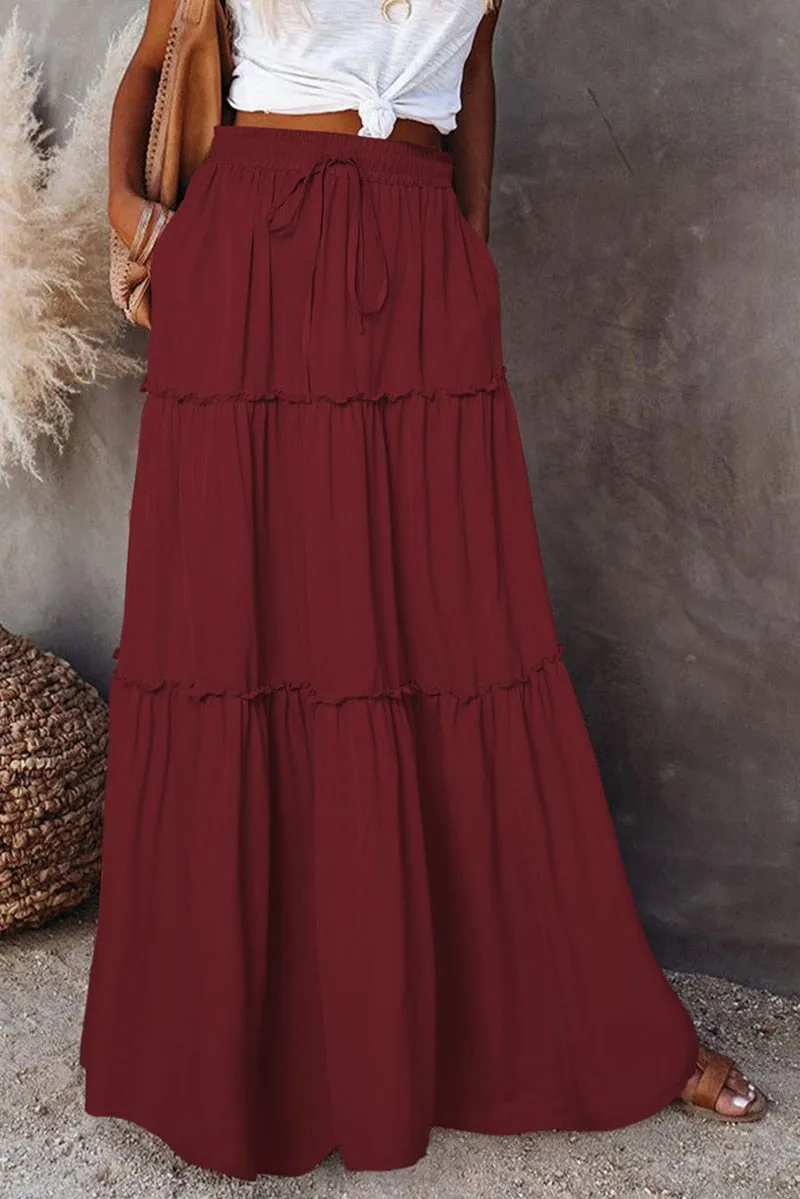Long High Waist Maxi Skirt