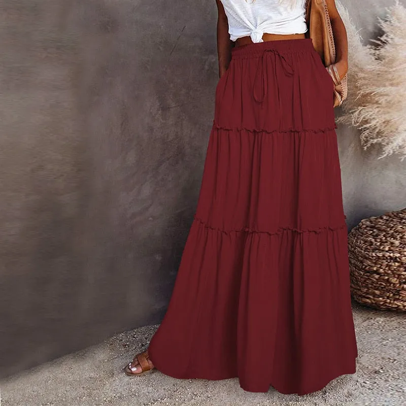 Long High Waist Maxi Skirt