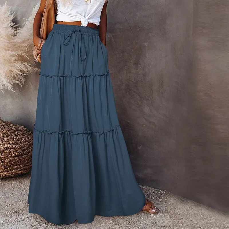 Long High Waist Maxi Skirt