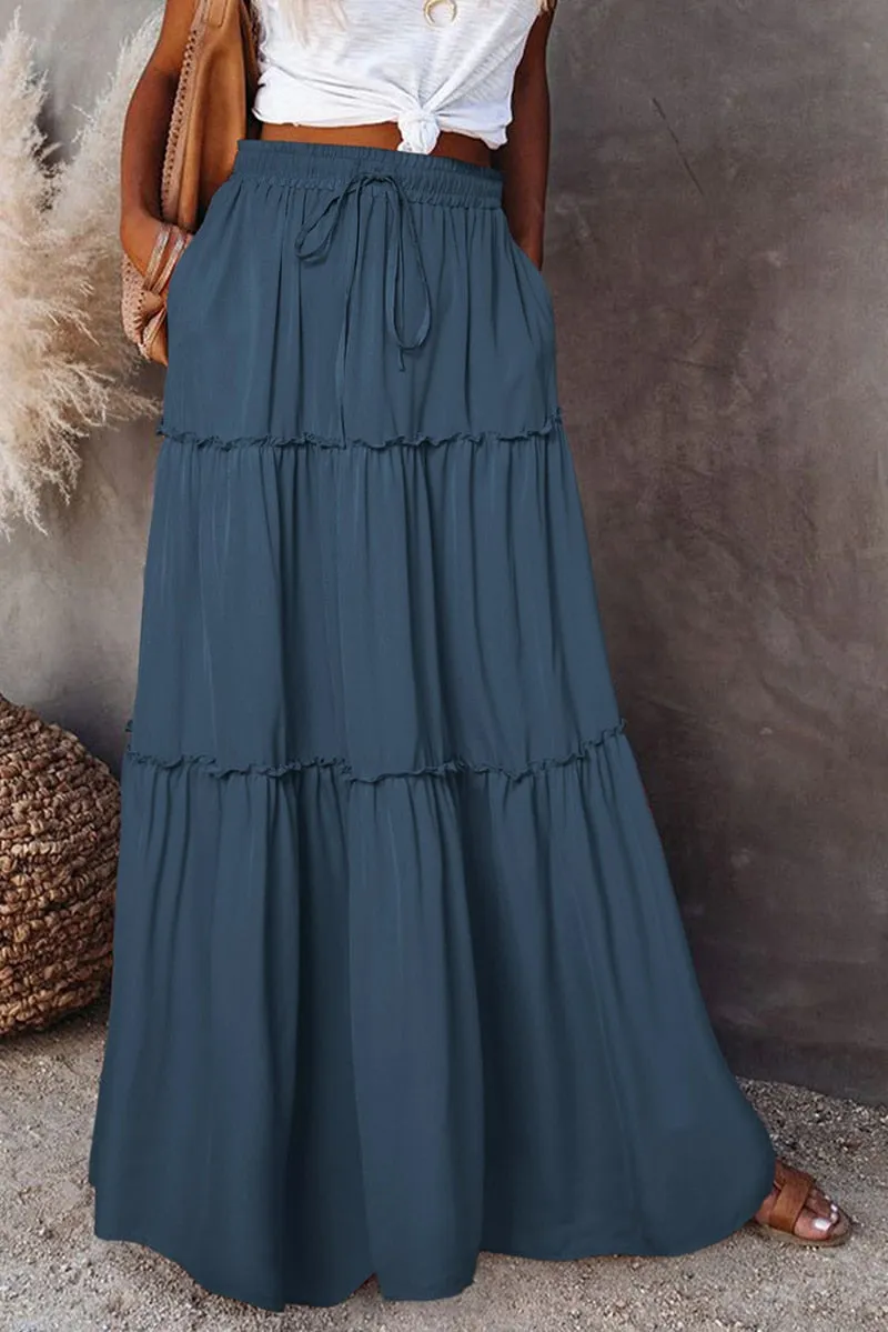 Long High Waist Maxi Skirt